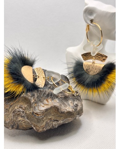 EDICIÓN LIMITADA pendientes artesanos de  cristal marino