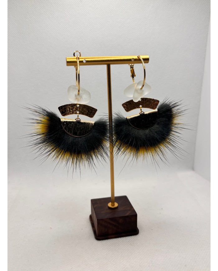 EDICIÓN LIMITADA pendientes artesanos de  cristal marino