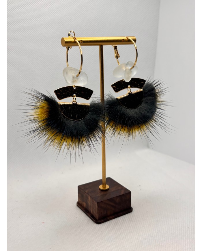 EDICIÓN LIMITADA pendientes artesanos de  cristal marino