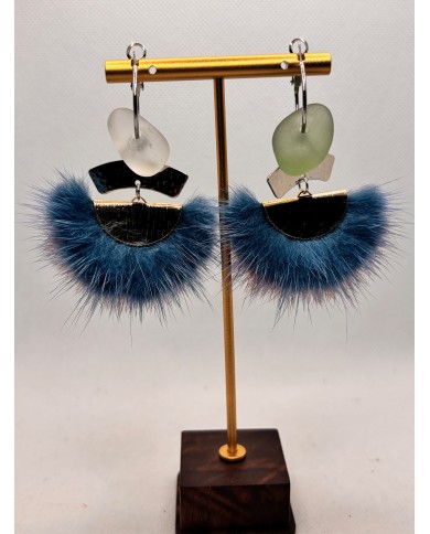 EDICIÓN LIMITADA pendientes artesanos  de cristal marino