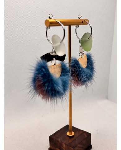 EDICIÓN LIMITADA pendientes artesanos  de cristal marino