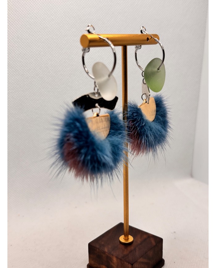 EDICIÓN LIMITADA pendientes artesanos  de cristal marino