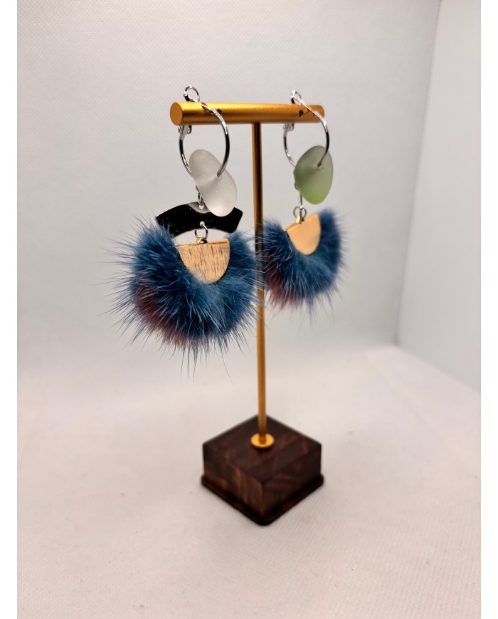 EDICIÓN LIMITADA pendientes artesanos  de cristal marino