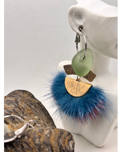 EDICIÓN LIMITADA pendientes artesanos  de cristal marino