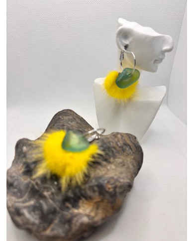 EDICIÓN LIMITADA pendientes artesanos de cristal marino