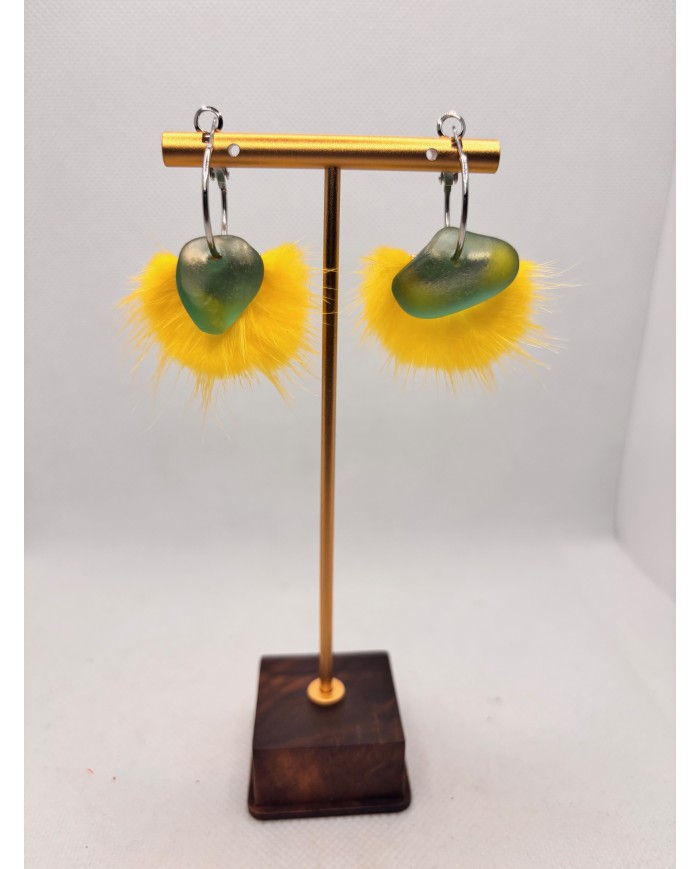 EDICIÓN LIMITADA pendientes artesanos de cristal marino