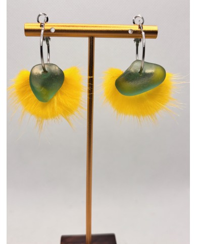 EDICIÓN LIMITADA pendientes artesanos de cristal marino