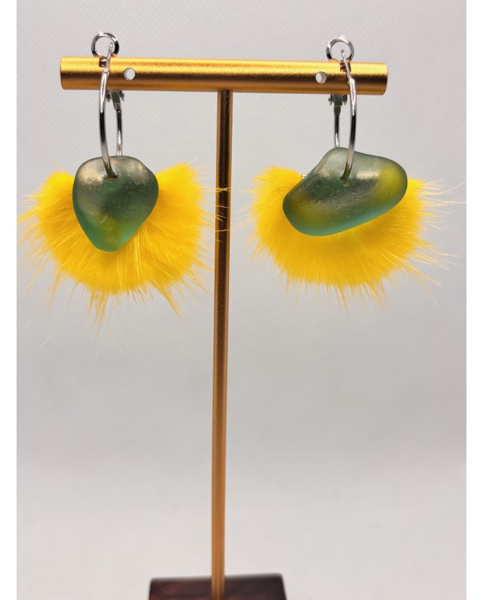 EDICIÓN LIMITADA pendientes artesanos de cristal marino