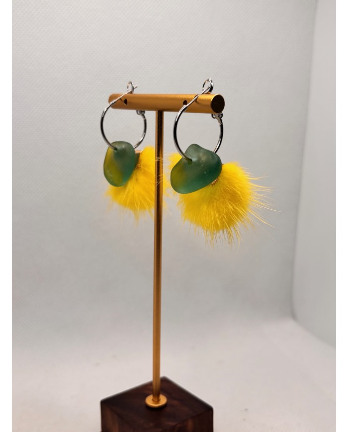 EDICIÓN LIMITADA pendientes artesanos de cristal marino