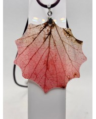 COLLAR ARTESANOS DE HOJA NATURAL ESQUELETIZADA