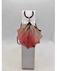 COLLAR ARTESANOS DE HOJA NATURAL ESQUELETIZADA