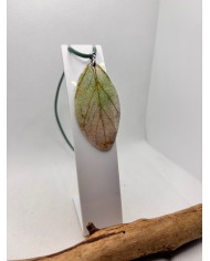 COLLAR ARTESANO DE HOJA NATURAL ESQUELETIZADA