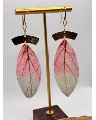 EDICIÓN LIMITADA pendientes artesanos de hoja natural esqueletizada