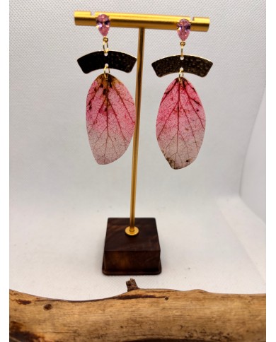 EDICIÓN LIMITADA pendientes artesanos de hoja natural esqueletizada