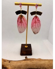EDICIÓN LIMITADA pendientes artesanos de hoja natural esqueletizada