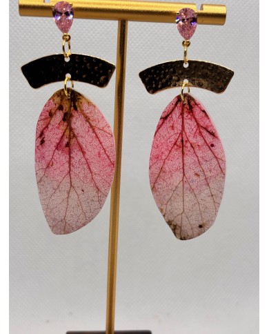 EDICIÓN LIMITADA pendientes artesanos de hoja natural esqueletizada