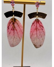 EDICIÓN LIMITADA pendientes artesanos de hoja natural esqueletizada