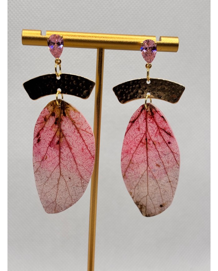 EDICIÓN LIMITADA pendientes artesanos de hoja natural esqueletizada
