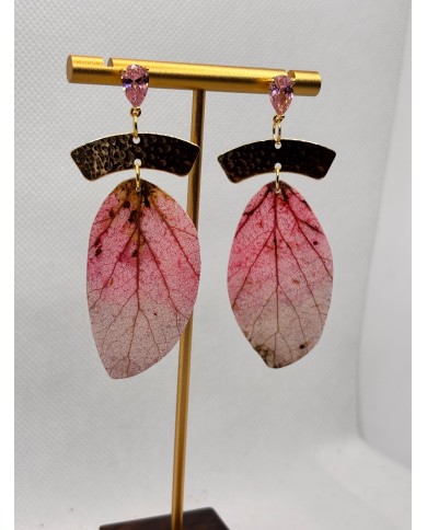 EDICIÓN LIMITADA pendientes artesanos de hoja natural esqueletizada