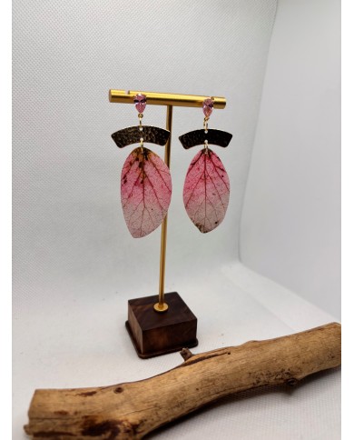 EDICIÓN LIMITADA pendientes artesanos de hoja natural esqueletizada