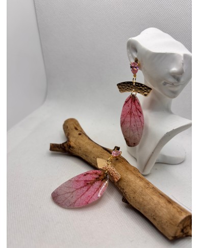 EDICIÓN LIMITADA pendientes artesanos de hoja natural esqueletizada