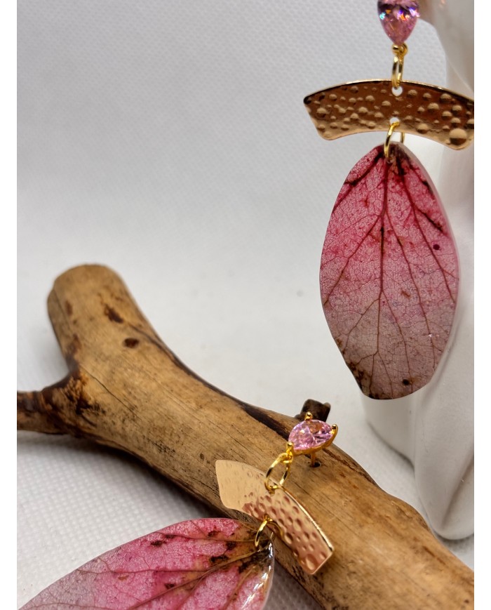 EDICIÓN LIMITADA pendientes artesanos de hoja natural esqueletizada