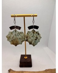 EDICIÓN LIMITADAS pendientes artesanos de hoja natural esqueletizada