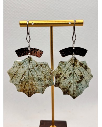 EDICIÓN LIMITADAS pendientes artesanos de hoja natural esqueletizada