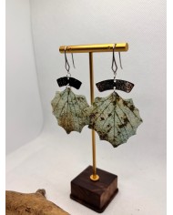 EDICIÓN LIMITADAS pendientes artesanos de hoja natural esqueletizada
