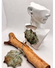 EDICIÓN LIMITADAS pendientes artesanos de hoja natural esqueletizada