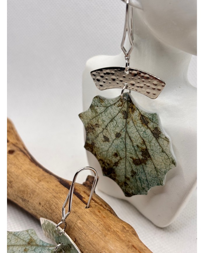 EDICIÓN LIMITADAS pendientes artesanos de hoja natural esqueletizada