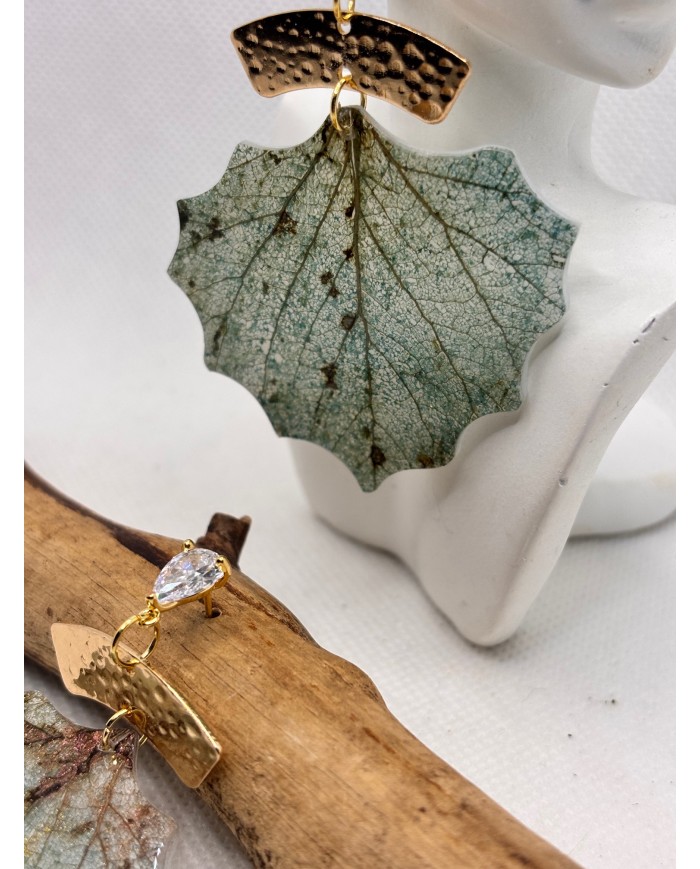 EDICIÓN LIMITADA pendientes de hoja natural esqueletizada