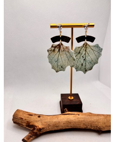 EDICIÓN LIMITADA pendientes de hoja natural esqueletizada