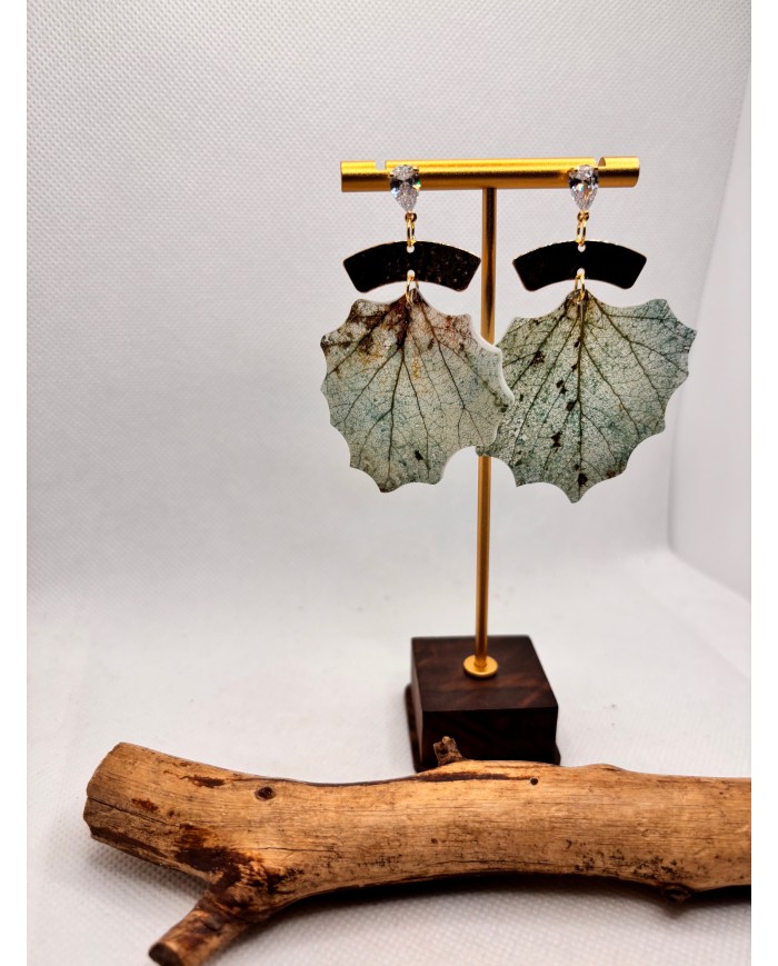 EDICIÓN LIMITADA pendientes de hoja natural esqueletizada