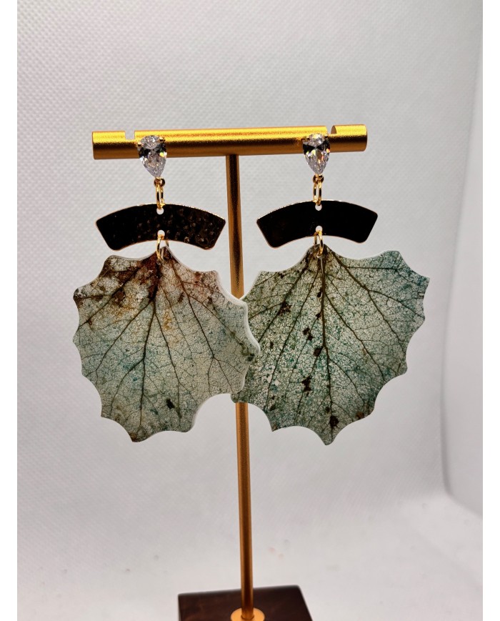 EDICIÓN LIMITADA pendientes de hoja natural esqueletizada