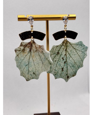 EDICIÓN LIMITADA pendientes de hoja natural esqueletizada