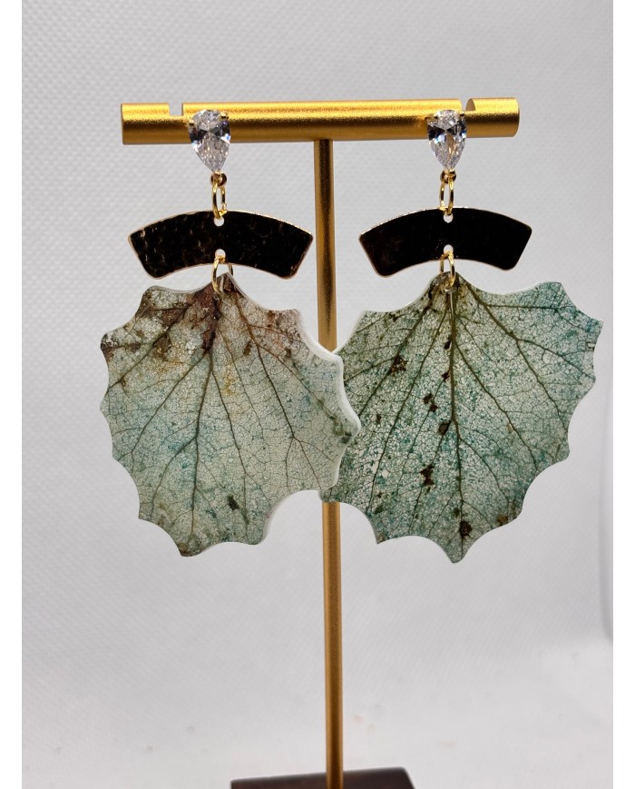EDICIÓN LIMITADA pendientes de hoja natural esqueletizada