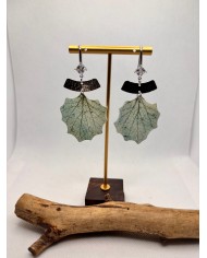 EDICIÓN LIMITADA pendientes artesanos de hoja natural esqueletizada