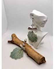 EDICIÓN LIMITADA pendientes artesanos de hoja natural esqueletizada