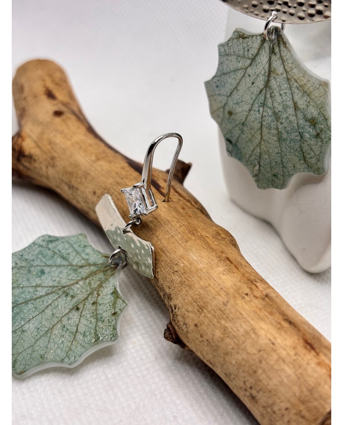 EDICIÓN LIMITADA pendientes artesanos de hoja natural esqueletizada