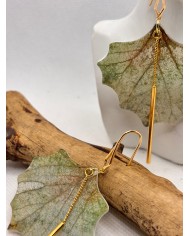 EDICIÓN LIMITADA pendientes artesanos de hoja natural esqueletizada