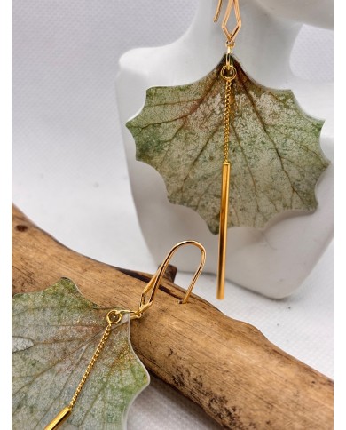 EDICIÓN LIMITADA pendientes artesanos de hoja natural esqueletizada