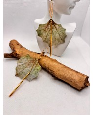 EDICIÓN LIMITADA pendientes artesanos de hoja natural esqueletizada