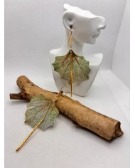 EDICIÓN LIMITADA pendientes artesanos de hoja natural esqueletizada
