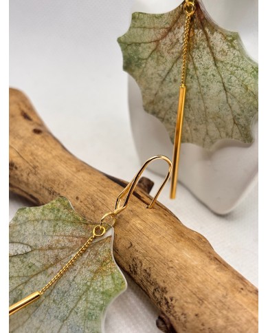 EDICIÓN LIMITADA pendientes artesanos de hoja natural esqueletizada
