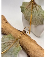 EDICIÓN LIMITADA pendientes artesanos de hoja natural esqueletizada