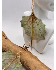 EDICIÓN LIMITADA pendientes artesanos de hoja natural esqueletizada