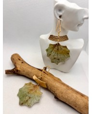 EDICIÓN LIMITADA pendientes artesanos de hoja natural esqueletizad1