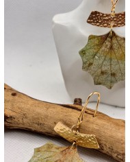 EDICIÓN LIMITADA pendientes artesanos de hoja natural esqueletizad1