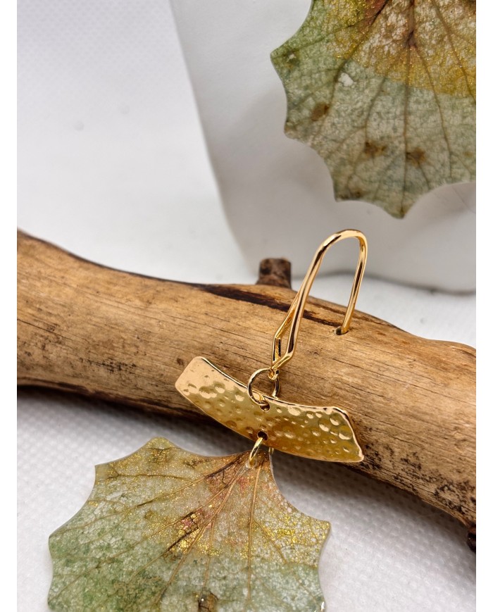EDICIÓN LIMITADA pendientes artesanos de hoja natural esqueletizad1